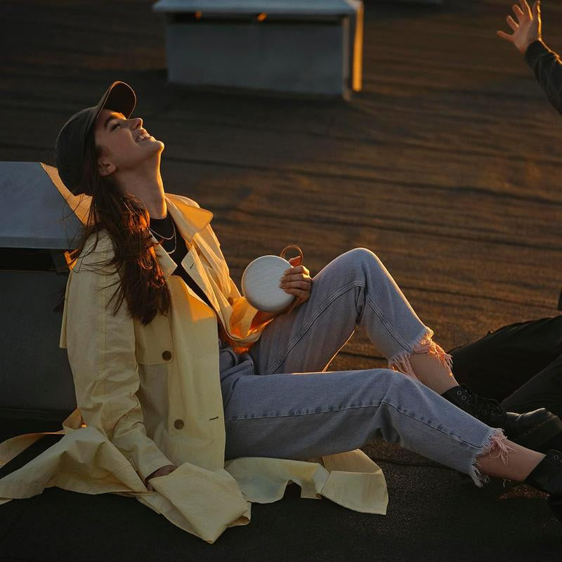 Experience Immersive Sound Anywhere with the Beosound A1 (2nd Generation) Waterproof Bluetooth Speaker in Grey Mist